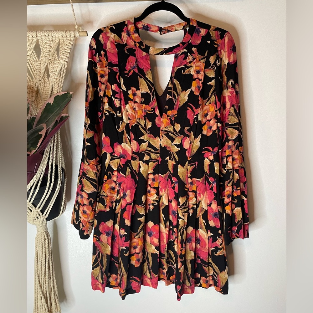 Free People Tegan pleated skater dress floral flowy